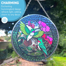 Load image into Gallery viewer, Hummingbird Design Stained Glass Suncatcher - 6-Inch Window Art Decoration