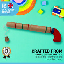 Load image into Gallery viewer, Wooden Pop Gun with cork bung | A Classic Toy That Brings Joy and Nostalgia | Pretend play | wooden toy | Fancy Dress | Retro toys