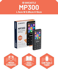 Load image into Gallery viewer, ๐ ๐ฃ๐ฏ ๐ฃ๐๐๐ฌ๐๐ฅ ๐ช๐๐ง๐ ๐๐๐จ๐๐ง๐ข๐ข๐ง๐ | Kids MP3 Player with Speaker & Headphones | MP3-Player 64GB Internal Memory โ Expandable 128GB | Music Player 40 Hours Battery Life | Mini MP300 Player | Oakcastle mp300