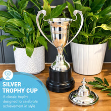 Load image into Gallery viewer, The 30cm Silver Trophy Cup – Aluminium with a Contrasting Black Base