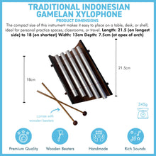 Load image into Gallery viewer, Indonesian style Xylophone with 5 pipes, Traditional wood and metal Percussion Instrument