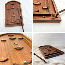 Load image into Gallery viewer, Classic Vintage Tabletop Trifle Game: Shuffleboard, Pinball & Bagatelle with Flick Stick - Retro Multi-Game Entertainment