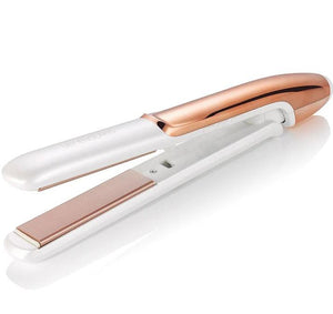Lily England CERAMIC HAIR STRAIGHTENERS - 2 in 1 Hair Straightener and Curler, Fast Heating Plates, 100-230℃ Adjustable Temperature - Hair Straighteners & Curlers in One, White & Rose Gold