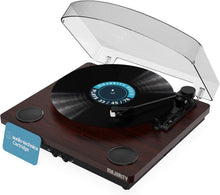 Load image into Gallery viewer, Majority Moto REFURBISHED VINYL RECORD PLAYER Turntable with Audio-Technica Cartridge + D50X BLUETOOTH HI-FI SPEAKERS – Black Complete Wireless Vinyl System with USB Recording & Bluetooth 5.3