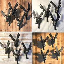 Load image into Gallery viewer, Set of 4 Wall-Mounted Cast Iron Deer Head Hook for Hats, Coats ,Durable and Stylish