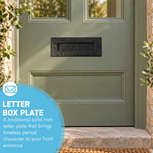 Load image into Gallery viewer, The Antique Cast Iron Letter Box Plate – A Traditional Front Door Letter Box Flap