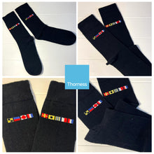 Load image into Gallery viewer, Code Flag Socks | Sailing Gift | Gifts for boat owners | Nautical socks | Cotton rich | Adult Size UK 6-12 EU 39-46
