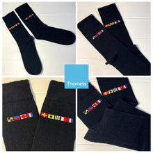 Load image into Gallery viewer, Code Flag Socks | Sailing Gift | Gifts for boat owners | Nautical socks | Cotton rich | Adult Size UK 6-12 EU 39-46