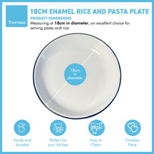 Load image into Gallery viewer, 18CM WHITE ENAMEL DINNER PLATE | Pasta and Rice plate | Enamel plate | Single plate | Traditional dinner plate | Kitchen plate for pies, sides and dinner | 18cm diameter with 3cm depth
