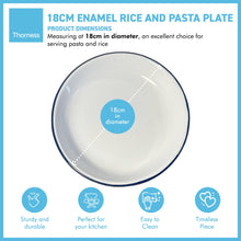 Load image into Gallery viewer, 18CM WHITE ENAMEL DINNER PLATE | Pasta and Rice plate | Enamel plate | Single plate | Traditional dinner plate | Kitchen plate for pies, sides and dinner | 18cm diameter with 3cm depth
