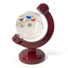 Load image into Gallery viewer, GALILEO THERMOMETER WITH CHERRY WOOD BASE | Thermometer | Temperature Gauge | with 5 Floating Temperature Globes | Weather Instrument | Indoor Thermometer