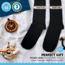 Load image into Gallery viewer, SKIPPER PAIR OF SOCKS | Sailing Gift | Gifts for boat owners | Nautical socks | Cotton rich | Adult Size UK 6-12 EU 39-46