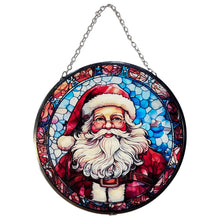 Load image into Gallery viewer, Father Christmas 6-Inch Stained Glass Suncatcher Featuring Santa Claus Design, Festive Holiday Decor