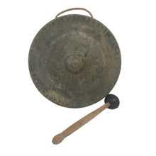 Load image into Gallery viewer, Vietnamese HANDMADE METAL GONG - natural aged finish – 23cm diameter/ 9 inches diameter GONG | Lightweight Sturdy and Durable | Music Therapy | Dinner Gong | Meditation | Percussion Music.