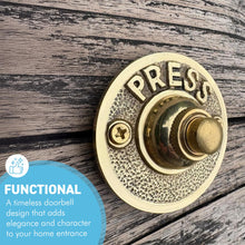 Load image into Gallery viewer, Premium Solid Brass Door Bell Push Button - Elegant and Durable Design for Home or Office Entrances
