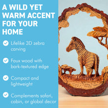 Load image into Gallery viewer, 𝗭𝗘𝗕𝗥𝗔 𝗦𝗖𝗘𝗡𝗘 Resin Sculpture Wood Effect Wildlife Home Décor