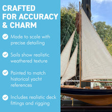 Load image into Gallery viewer, J CLASS WOODEN SAILING YACHT MODEL 76CM | Americaโs Cup Racing Sailboat 97cm High | Nautical Display Ornament | Ideal Gift | Partly Assembled Model Boat Kit