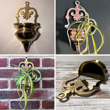 Load image into Gallery viewer, Brass Wall Planter, Wall Sconce Planter for indoor or outdoor use