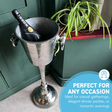 Load image into Gallery viewer, Floor Standing Champagne Wine Cooler Bucket with Distressed Finish, Elegant Beverage Holder for Entertaining