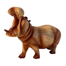 Load image into Gallery viewer, FEARSOME HIPPOPOTOMOUS IN WOOD EFFECT RESIN  |Ornaments for The Home | Home Accessories | Hippo Lover Gift Birthday Friendship Gifts | Wildlife Animal Lover Gift| Hippo Statue