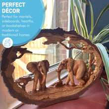 Load image into Gallery viewer, 𝗘𝗟𝗘𝗣𝗛𝗔𝗡𝗧 𝗢𝗥𝗡𝗔𝗠𝗘𝗡𝗧 – Resin Wood Effect Figurine, Wildlife Decor, Rustic Home Centrepiece, Collectible Gift for Living Room, Office, or Shelf