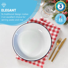 Load image into Gallery viewer, 22CM WHITE ENAMEL DINNER PLATE | Pasta and Rice plate | Enamel plate | Single plate | Traditional dinner plate | Kitchen plate for pies, sides and dinner | 22cm diameter with 4cm depth