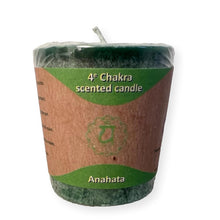 Load image into Gallery viewer, Heart (Green) - Chakra Candle | Standing at about 4.5 centimetres tall (1.75 inches), delicate aromas of Lavandin, Orange, and Tangerine,
