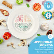 Load image into Gallery viewer, Colourful melamine PORTION CONTROL PLATE for Adults to Encourage Healthy Eating, Melamine Diet Plate Visually Divided for Slimming and Weight Loss | 100% Certified Food-Safe & BPA-Free Melamine