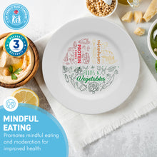 Load image into Gallery viewer, Colourful melamine PORTION CONTROL PLATE for Adults to Encourage Healthy Eating, Melamine Diet Plate Visually Divided for Slimming and Weight Loss | 100% Certified Food-Safe & BPA-Free Melamine