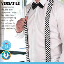 Load image into Gallery viewer, Rude boy Ska two tone black 25mm thin adjustable Braces