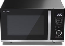 Load image into Gallery viewer, SHARP YC-QS204AU-B Compact 20 Litre 800W Digital FLATBED Microwave, 10 power levels, ECO Mode, defrost function, LED cavity light – Black