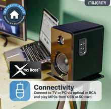 Load image into Gallery viewer, Majority D40 Active Bookshelf, Powered Stereo Studio Speakers | Bluetooth