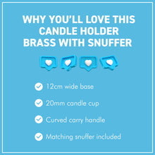 Load image into Gallery viewer, The Wee Willie Winkie Chamberstick – Brass Candle Holder with Snuffer