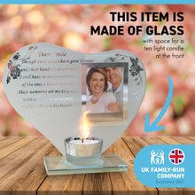 Load image into Gallery viewer, Their Smile - Inspirational poem, candle and photo holder glass memorial plaque