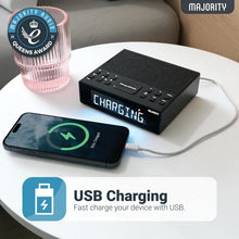 Load image into Gallery viewer, MAJORITY Knapwell | Bluetooth DAB, DAB+ Clock Radio | Bedside Radio with Dual Alarm, Snooze Function, Large Dimmable Display| High Fidelity Speakers, USB Charging | FM, Headphone Jack