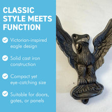 Load image into Gallery viewer, Eagle DOOR KNOCKER Cast Iron 90x120mm Front Door Architectural Hardware Antique Iron Victorian Style
