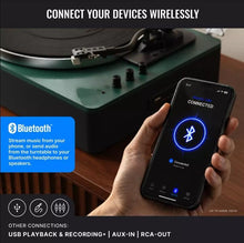 Load image into Gallery viewer, The Majority Folio Bluetooth Record Player – Racing Green, Refurbished