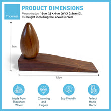 Load image into Gallery viewer, WOODEN WEDGE DOOR STOP WITH OVOID SHAPE TOP | Door Wedge | Wooden Ovoid| Door Accessories | Floor Door Stop | Door Stoppers | Natural Materials
