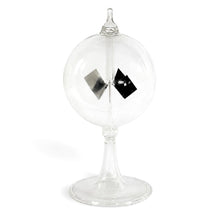 Load image into Gallery viewer, 16cm high Solar Radiometer | 4 Blades rotating glass windmill Crookes solar radiometer |Measures Radiant Flux of Electromagnetic Radiation | desk ornament | weather station | light mill
