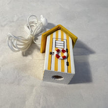 Load image into Gallery viewer, Yellow beach hut light pull | Nautical Theme Wooden Neach Hut Cord Pull Light Pulls