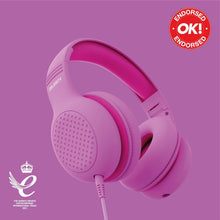 Load image into Gallery viewer, Majority Wired Childrens PINK HEADPHONES OVER EAR | Comfort Soft Cushion Earpads | Lightweight & Fully Foldable Childrens Headphones Superstar | 85-94db Volume Limiter for School, Travel & Home | Pink