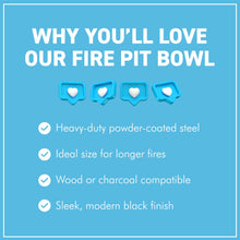 Load image into Gallery viewer, ๐๐๐ฅ๐๐ ๐ฑ๐ฒ๐๐ ๐ข๐จ๐ง๐๐ข๐ข๐ฅ ๐๐๐ฅ๐ ๐ฃ๐๐ง ๐๐ข๐ช๐ โ Round Steel Patio Firepit, Garden Heater & Log Burner for ๐ช๐ข๐ข๐ ๐ข๐ฅ ๐๐๐๐ฅ๐๐ข๐๐ โ Ideal for Camping, BBQs & Outdoor Evenings