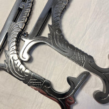 Load image into Gallery viewer, Pair of Large 10 inch Metal Easel Antique Nickel Finish | Plate holder | Display stand | Metal Frame Holders for Photo Pictures Decorative Plate Dish | 25cm (H) x 15cm  (Deep) | Picture Easel |Wedding tables