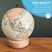 Load image into Gallery viewer, Elegant Desk-Sized Globe on Wooden Base | Classic Desktop Decor for Home or Office