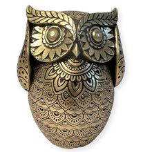 Load image into Gallery viewer, Handcrafted 13 cm Golden Owl Figurine - Polystone Collectible Ornament for Home Decor