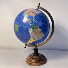 Load image into Gallery viewer, 20cm Globe with Wooden Base & Metal Arc, Rotating Vintage World Globe, Educational Geographic Desktop Accessory