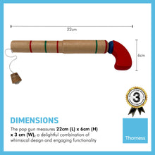 Load image into Gallery viewer, Wooden Pop Gun with cork bung | A Classic Toy That Brings Joy and Nostalgia | Pretend play | wooden toy | Fancy Dress | Retro toys