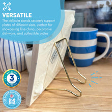 Load image into Gallery viewer, MEDIUM BRASS PLATE STAND | Photo frame stand | Decorative picture stand | Brass easel | Plate stands for display | Picture and plate stand | Home decor | 4 inches