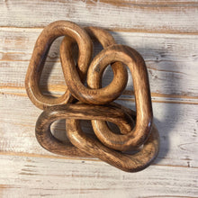 Load image into Gallery viewer, Rustic Wooden 5-Link Chain Ornament for Home Decor, Ideal for Living Room, Shelf, and Coffee Table Decoration