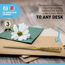 Load image into Gallery viewer, EMBOSSED BRASS PAPER KNIFE | LETTER OPENER | Desk accessory | Letter Knife